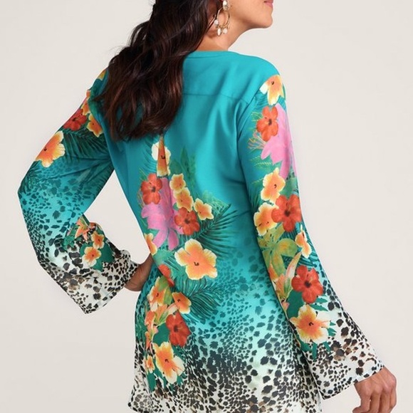 Soft Surroundings Tropical Top Size MP - Picture 8 of 9